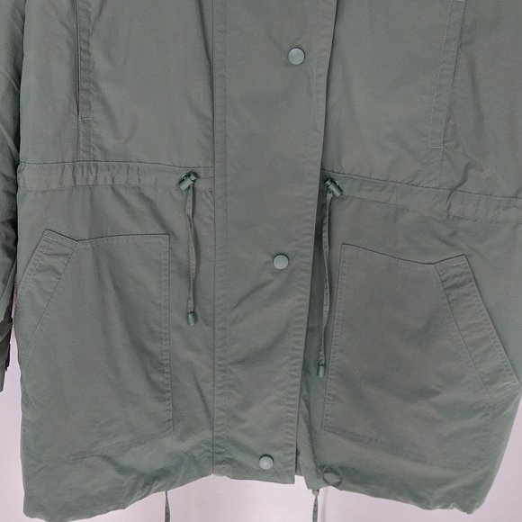 Woman Within Sage Green Hooded Quilt Lined Taslon Anorak/Parka - Picture 4 of 11